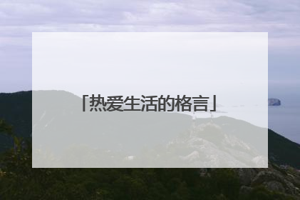 热爱生活的格言