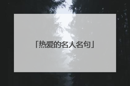 热爱的名人名句