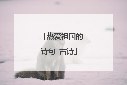 热爱祖国的诗句 古诗
