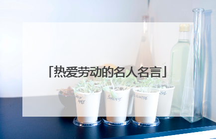 热爱劳动的名人名言