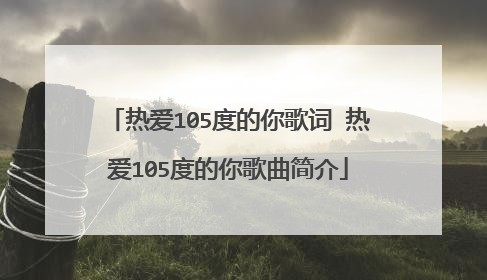 热爱105度的你歌词 热爱105度的你歌曲简介