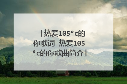 热爱105°c的你歌词 热爱105°c的你歌曲简介