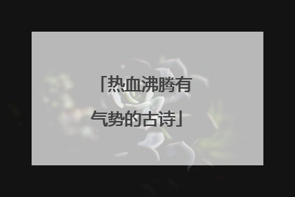 热血沸腾有气势的古诗