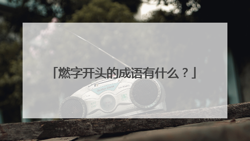 燃字开头的成语有什么？