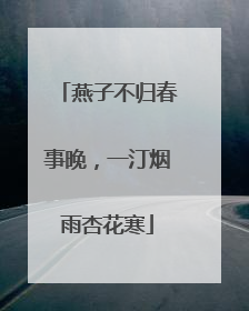 燕子不归春事晚，一汀烟雨杏花寒