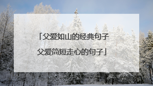 父爱如山的经典句子 父爱简短走心的句子