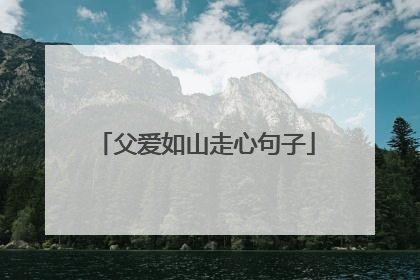 父爱如山走心句子