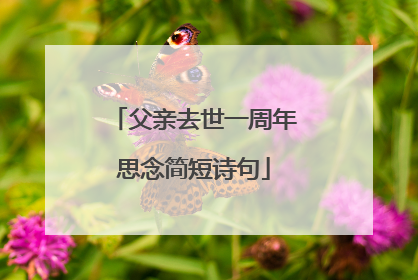 父亲去世一周年思念简短诗句