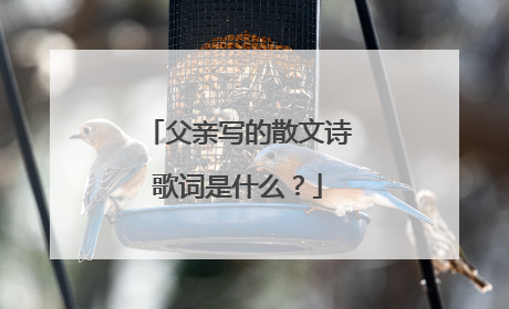 父亲写的散文诗歌词是什么？