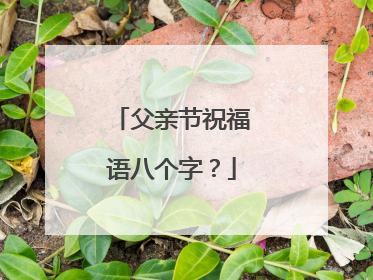父亲节祝福语八个字？