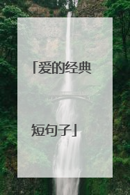 爱的经典短句子