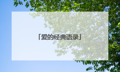 爱的经典语录