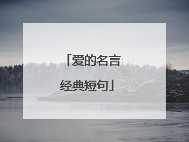 爱的名言经典短句