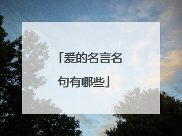 爱的名言名句有哪些