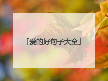 爱的好句子大全