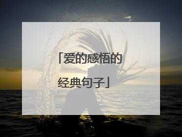 爱的感悟的经典句子
