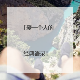 爱一个人的经典语录
