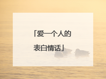 爱一个人的表白情话