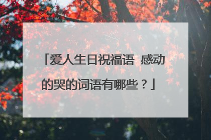 爱人生日祝福语 感动的哭的词语有哪些?