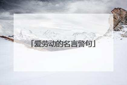 爱劳动的名言警句