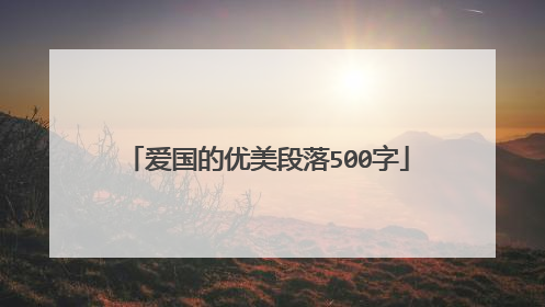 爱国的优美段落500字