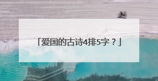 爱国的古诗4排5字？
