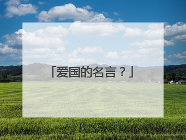 爱国的名言?