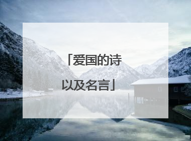 爱国的诗以及名言