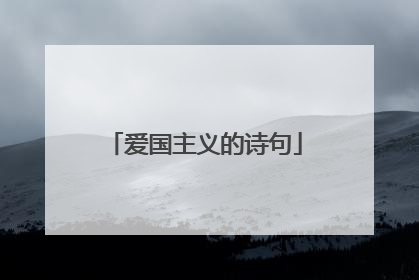 爱国主义的诗句