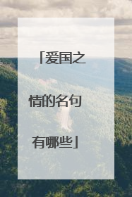 爱国之情的名句有哪些