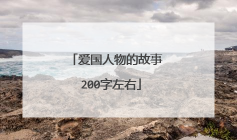 爱国人物的故事200字左右