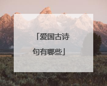 爱国古诗句有哪些