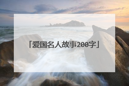 爱国名人故事200字