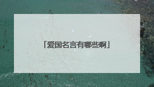 爱国名言有哪些啊