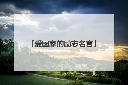 爱国家的励志名言