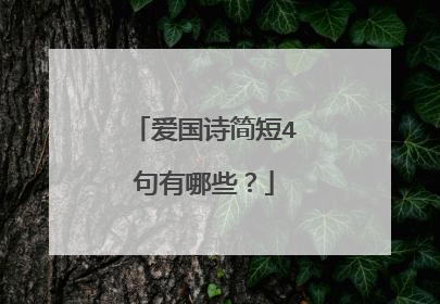 爱国诗简短4句有哪些？