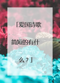 爱国诗歌简短的有什么？