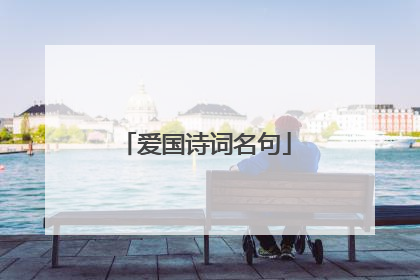 爱国诗词名句