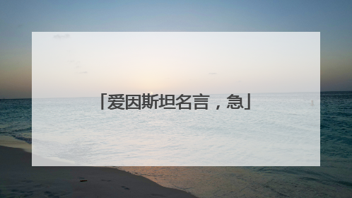 爱因斯坦名言,急