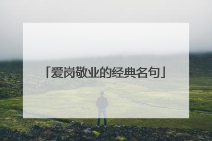 爱岗敬业的经典名句