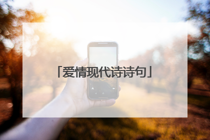 爱情现代诗诗句