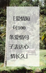 爱情短句100条爱情句子表达心情长久