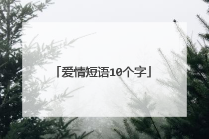 爱情短语10个字