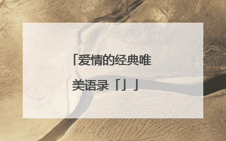 爱情的经典唯美语录「」