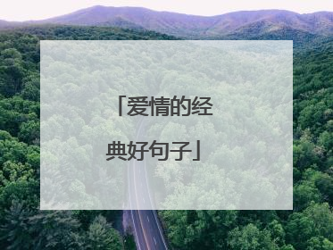 爱情的经典好句子