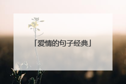 爱情的句子经典