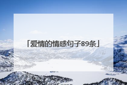 爱情的情感句子89条