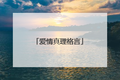 爱情真理格言
