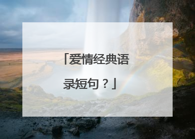 爱情经典语录短句？
