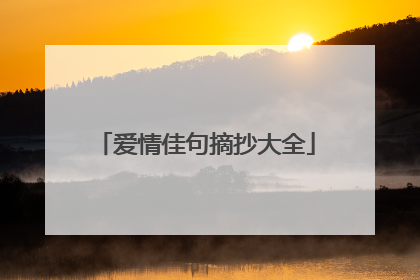 爱情佳句摘抄大全